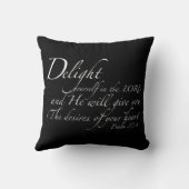 キリスト教信仰聖なる書物、 経典"Delight Yourself" クッション (裏面)