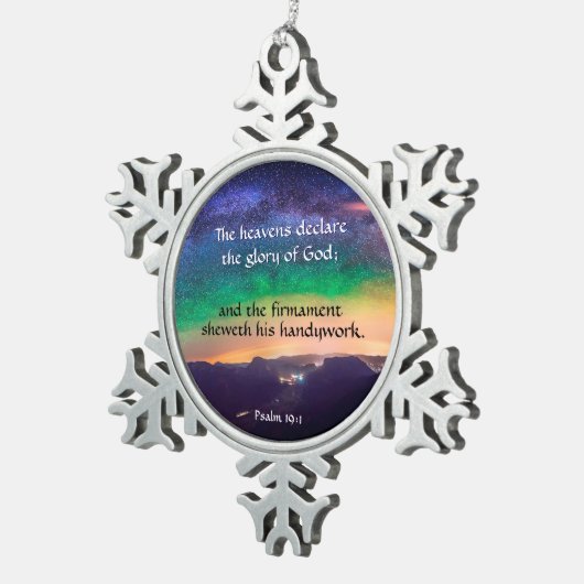 キリスト教信仰銀河系詩篇クリスマス スノーフレークピューターオーナメント (右)