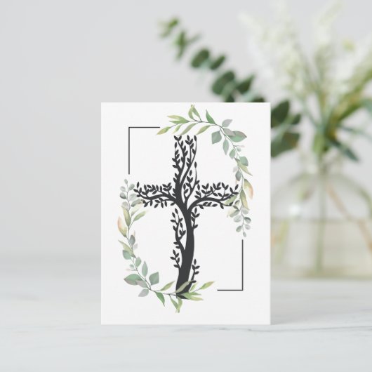 キリスト教信仰 |分岐を使用して交差 ポストカード (スタンド正面)