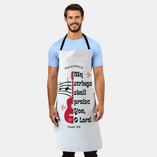 キリスト教信者は我が糸を白くして賛美せん エプロン (着用した状態)
