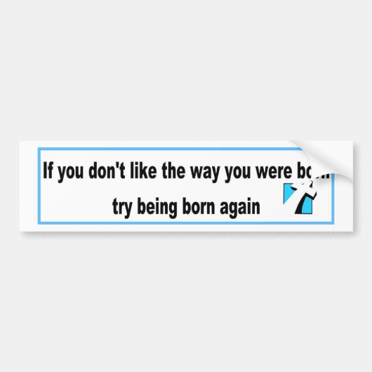 キリスト教再生派のデザインがある試み バンパーステッカー (正面)