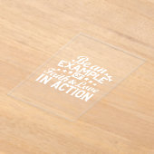 キリスト教動機デザイン – 信仰、愛、行動 アクリル招待状 (レイダウン)