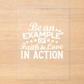 キリスト教動機デザイン – 信仰、愛、行動 アクリル招待状 (正面)