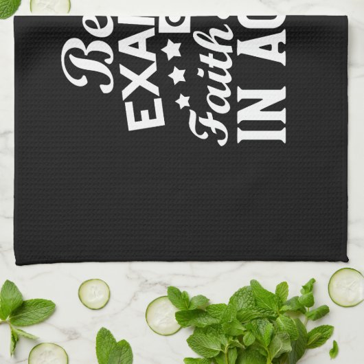 キリスト教動機デザイン – 信仰、愛、行動 キッチンタオル (折り畳み)