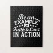 キリスト教動機デザイン – 信仰、愛、行動 ジグソーパズル (縦)