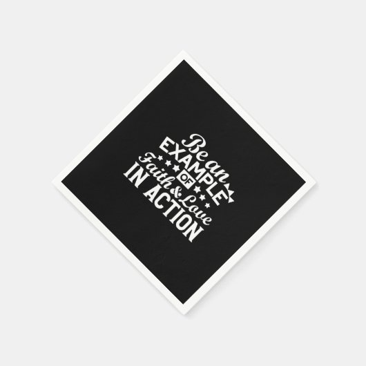 キリスト教動機デザイン – 信仰、愛、行動 スタンダードカクテルナプキン (角)