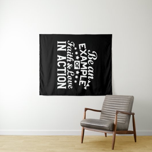 キリスト教動機デザイン – 信仰、愛、行動 タペストリー (インサイチュ(横))