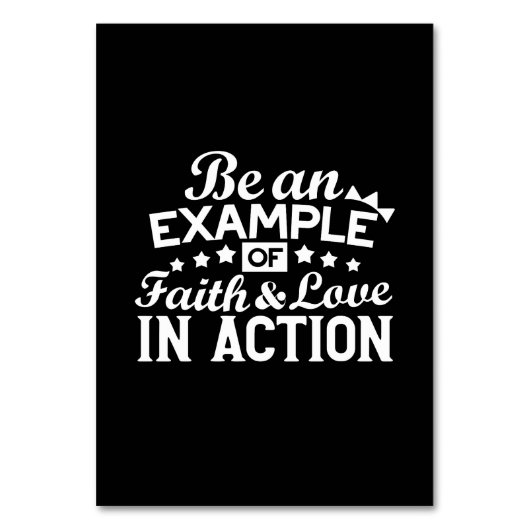 キリスト教動機デザイン – 信仰、愛、行動 テーブルナンバー (正面)