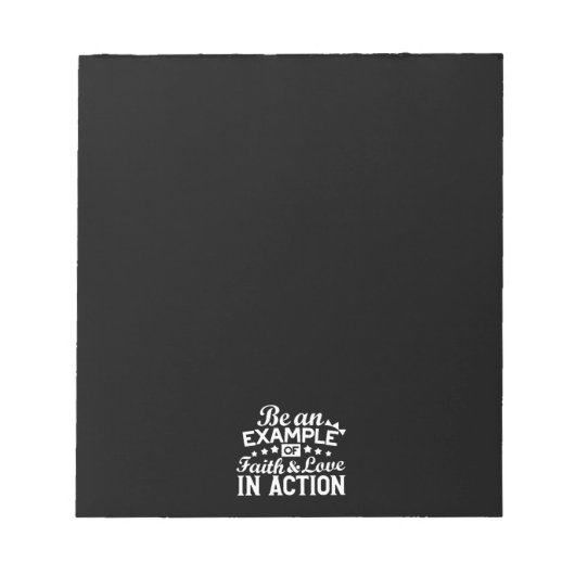 キリスト教動機デザイン – 信仰、愛、行動 ノートパッド (正面)