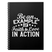 キリスト教動機デザイン – 信仰、愛、行動 ノートブック (正面)