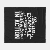 キリスト教動機デザイン – 信仰、愛、行動 フリースブランケット (正面(横))