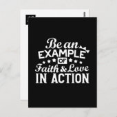 キリスト教動機デザイン – 信仰、愛、行動 ポストカード (正面/裏面)