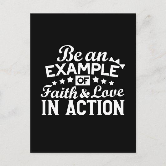 キリスト教動機デザイン – 信仰、愛、行動 ポストカード (正面)