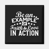 キリスト教動機デザイン – 信仰、愛、行動 マグネット (正面)