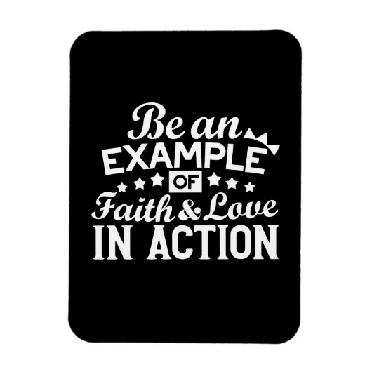 キリスト教動機デザイン – 信仰、愛、行動 マグネット (縦)