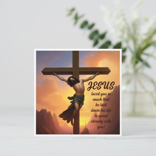 キリスト教十字信仰のイエス シーズンカード (スタンド正面)