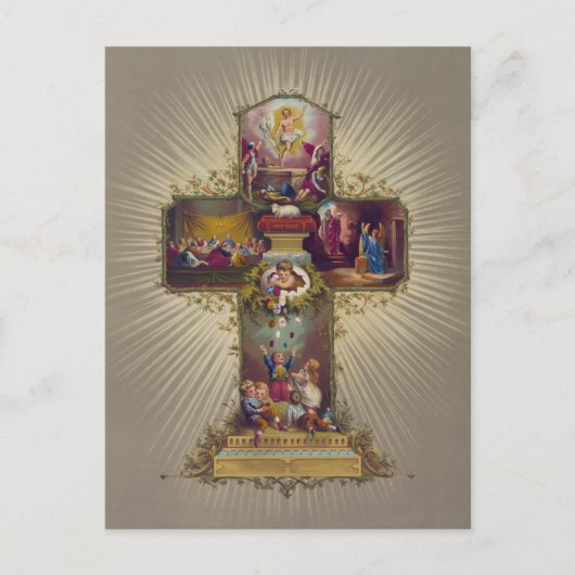 キリスト教十字架の復活イエスキリスト・イースター シーズンポストカード (正面)