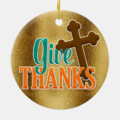 キリスト教十字架与え感謝してい2 セラミックオーナメント (裏面)