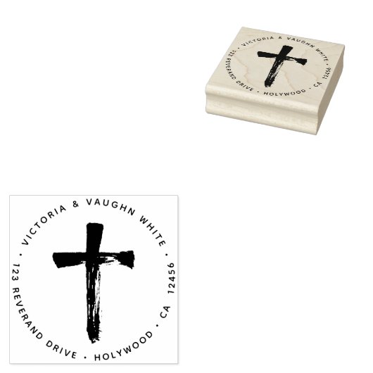 キリスト教十字架十字架差出人住所宗教 ラバースタンプ (押印)