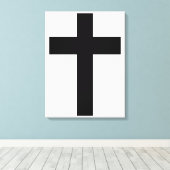 キリスト教十字架 キャンバスプリント (インサイチュ (ウッドフロア))