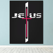 キリスト教十字架 キャンバスプリント (インサイチュ (ウッドフロア))