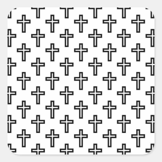 キリスト教十字架 スクエアシール (正面)