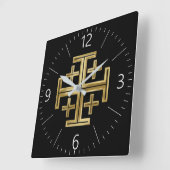 キリスト教十字架 スクエア壁時計 (傾斜)