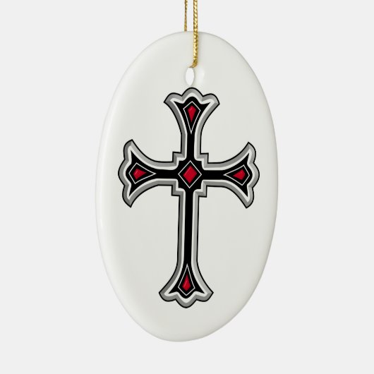 キリスト教十字架 セラミックオーナメント (右)