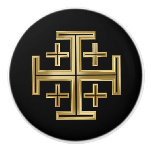 キリスト教十字架 セラミックノブ (正面)