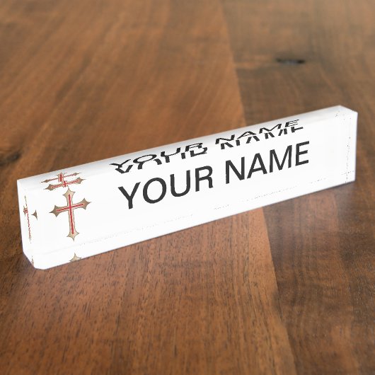 キリスト教十字架 デスクネームプレート (側面)