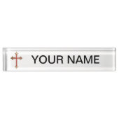 キリスト教十字架 デスクネームプレート (正面)