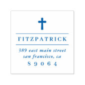 キリスト教十字架 |ファミリ名差出人住所 セルフインキングスタンプ (デザイン)