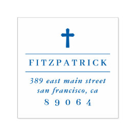 キリスト教十字架 |ファミリ名差出人住所 セルフインキングスタンプ