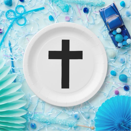 キリスト教十字架 ペーパープレート (パーティー)