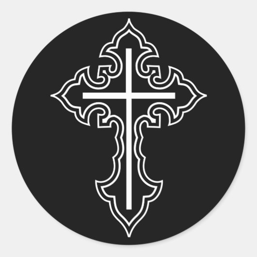 キリスト教十字架 ラウンドシール (正面)
