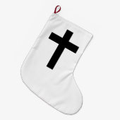 キリスト教十字架 ラージクリスマスストッキング (正面 (吊り時))