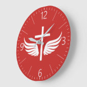 キリスト教十字架 ラージ壁時計 (傾斜)