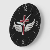 キリスト教十字架 ラージ壁時計 (傾斜)