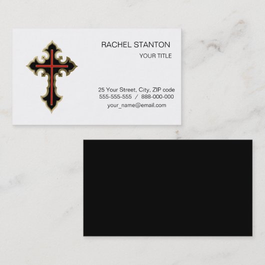 キリスト教十字架 名刺 (正面/裏面)