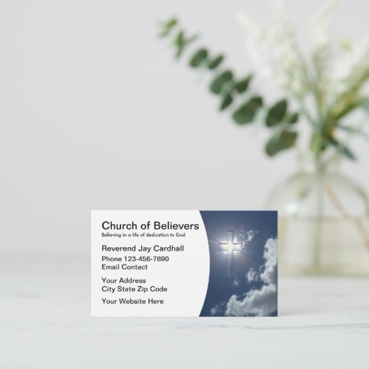 キリスト教十字架 名刺 (スタンド正面)
