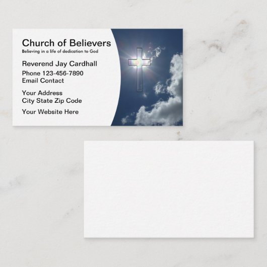 キリスト教十字架 名刺 (正面/裏面)