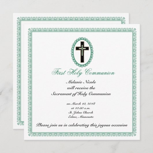 キリスト教十字架 招待状 (正面/裏面)