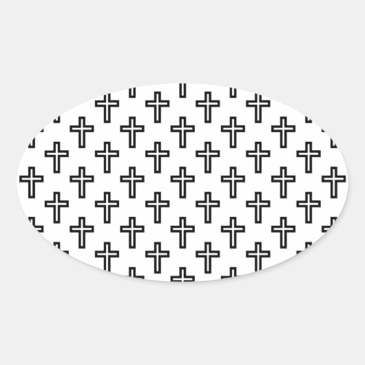 キリスト教十字架 楕円形シール (正面)