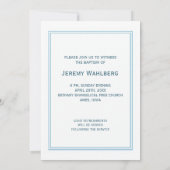 キリスト教十字架(青) 招待状 (裏面)