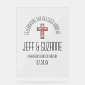 キリスト教十字社結婚の祭日 アクリルサイン (正面)