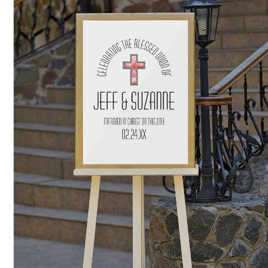 キリスト教十字社結婚の祭日 アクリルサイン