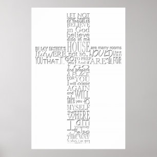 キリスト教十字聖書の聖句John 14 Poster 1 ポスター