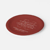 キリスト教卒業聖書の聖句タイポグラフィレッド ペーパープレート (アングル)