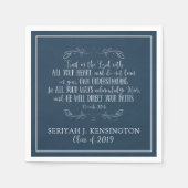 キリスト教卒業聖書の聖句タイポグラフィ スタンダードカクテルナプキン (正面)