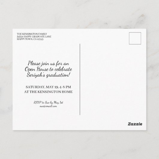 キリスト教卒業聖書の聖句タイポグラフィ ポストカード (裏面)